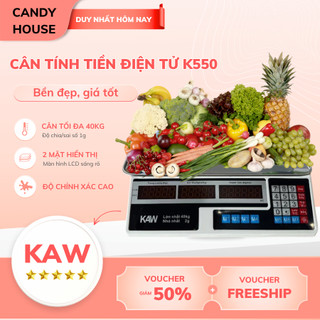 Cân Tính Tiền Điện Tử KAW Tối Đa 40kg 2 Mặt Hiển Thị Chính Xác, Đầy Đủ Chức Năng Chống Nước