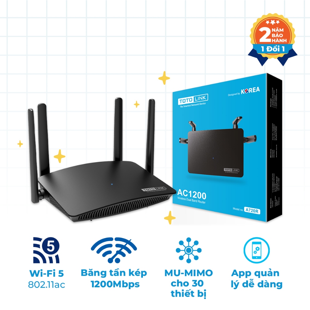 [Hỏa Tốc] A720R - Router băng tần kép AC1200