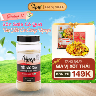Tiêu Sọ Xay Tự Nhiên Vipep Hũ Nhựa 250g - Gia vị Vipep
