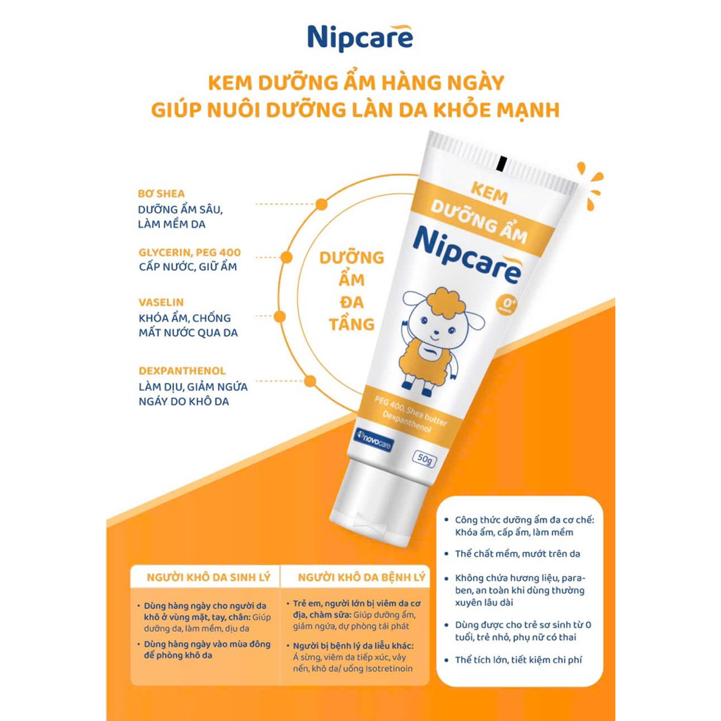 Dưỡng ẩm Nipcare 0+