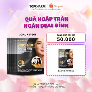  Dầu gội phủ bạc Vicchamis gội là đen óng tự nhiên giúp tóc mềm mượt combo 10 TOPCHARM 