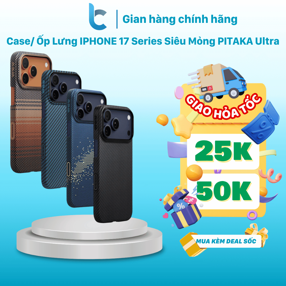 Case/ Ốp Lưng iphone 17 Series Siêu Mỏng PITAKA Ultra-slim PitaTap Sợi Aramid Siêu Nhẹ - Chính Hãng