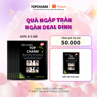  Dầu gội phủ bạc đen tóc Topcharm dung tích 25ml hỗ trợ phủ bạc nhuộm đen  Combo tiết kiệm  