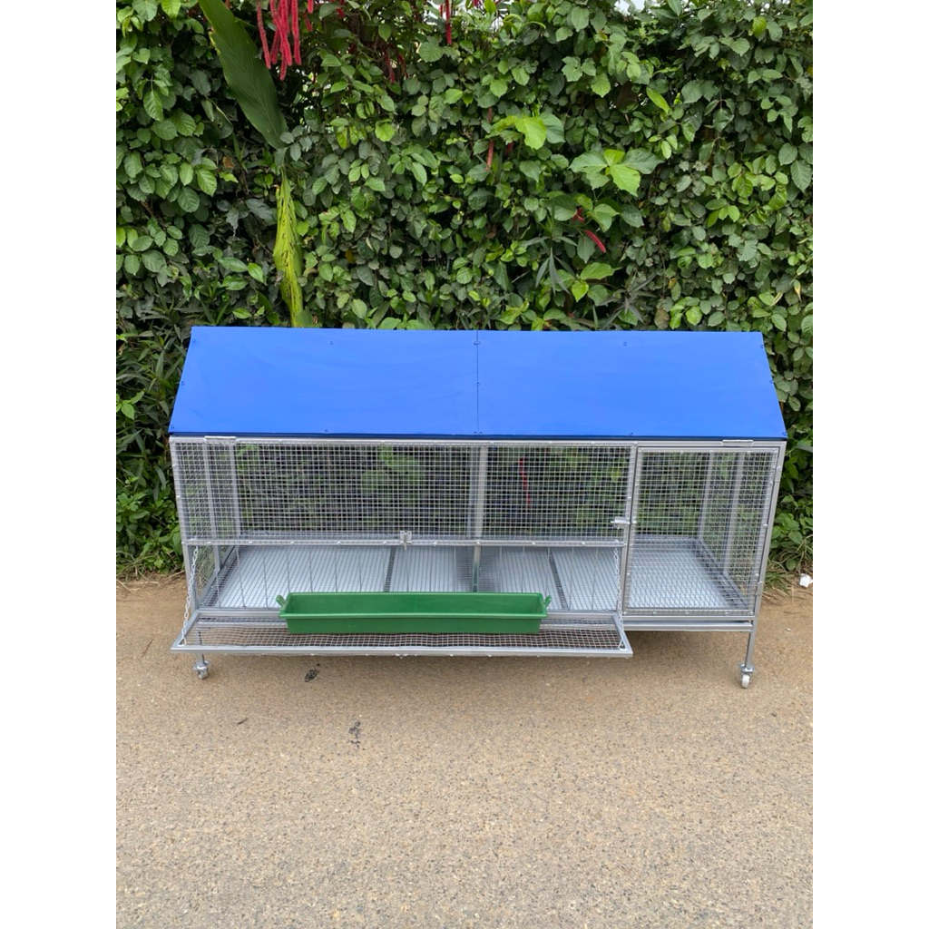 Chuồng gà gấp gọn dài 1m50 có mái và không mái < Tặng Khay Thức ăn >
