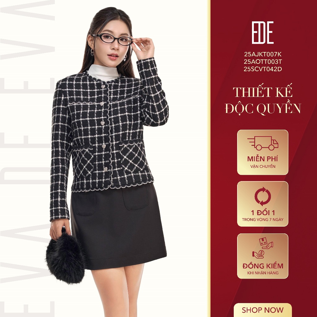 Áo khoác nữ thiết kế Eva de Eva 25AJKT007K