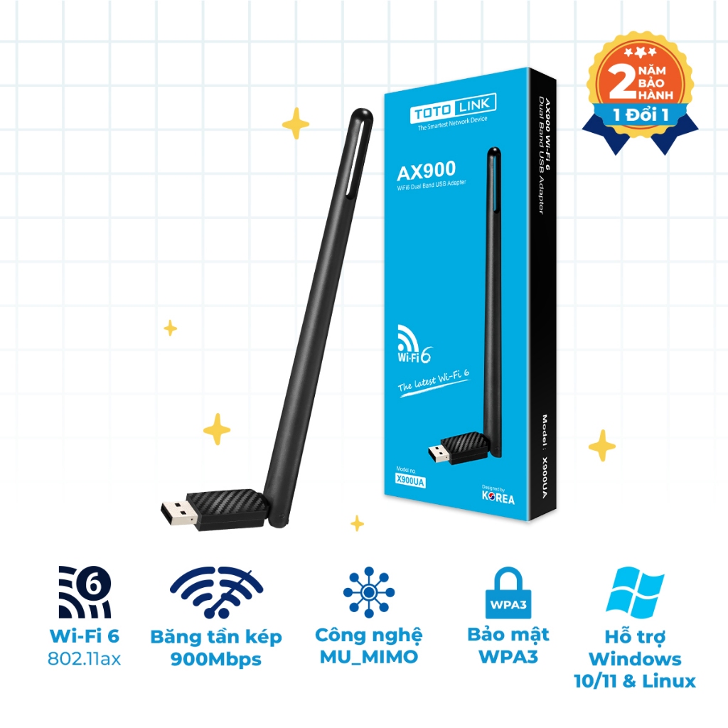 [Hỏa Tốc] X900UA - USB Wi-Fi mini băng tần kép AX900