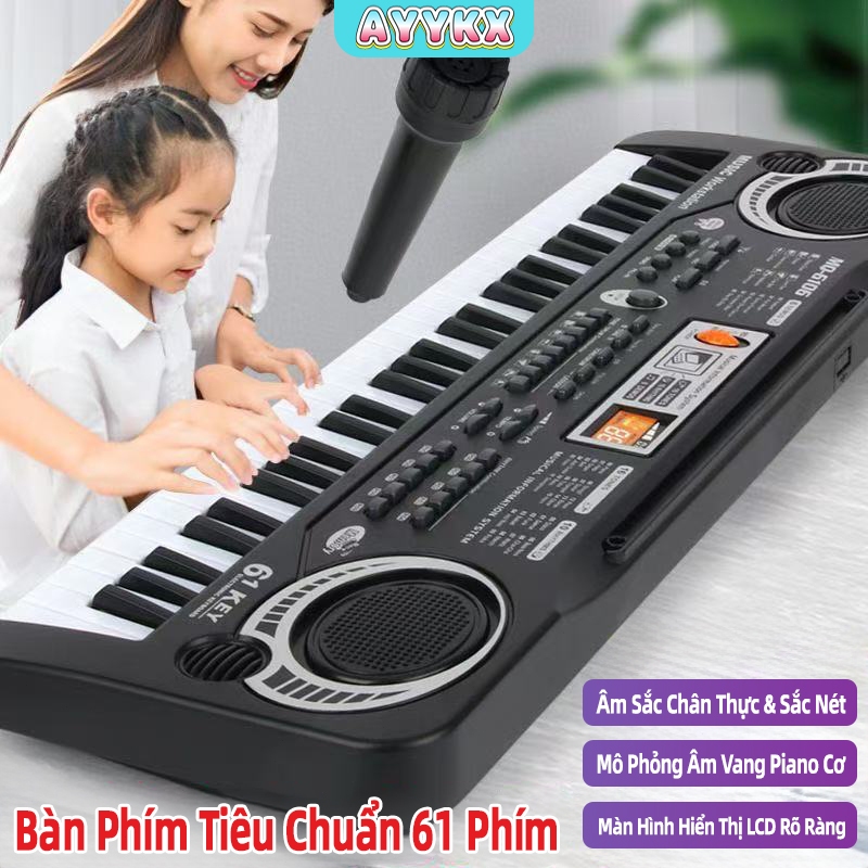 Đàn organ điện tử 61 phím đa năngAYYKX–Hỗ trợ kết nối micro,âm thanh rõ ràng,nhẹ và dễ mang theo,nhi