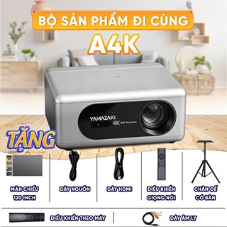  Máy Chiếu Mini Yamazaki A4K FULL HD 4K Thiết Kế Sang Trọng Độ Sáng 1200 ANSI Phù Hợp Chiếu Phim Phòng Ngủ Phòng Khách 