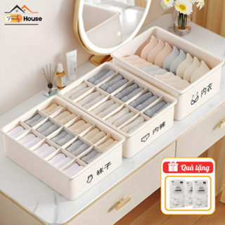  Hộp Đựng Đồ Lót Tất Vớ TRENDY Chia Ngăn Có Nắp Chống Bụi Khay Đựng Đồ Đa Năng Chia Ngăn Gọn Gàng Tiết Kiệm Diện Tích 