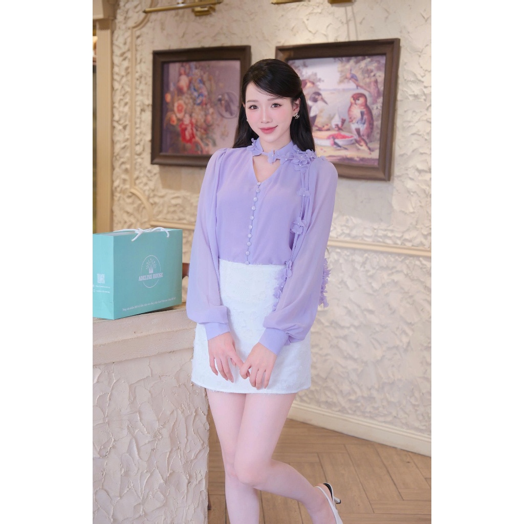 Adeline house - Peony Violet Blouse Set - TK 139 + 129/130