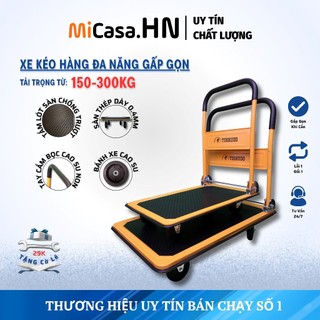  Xe Đẩy Hàng Gấp Gọn Xe Kéo Tay 4 Bánh  Nhập Khẩu Tải trọng Lớn 150KG - 300KG 