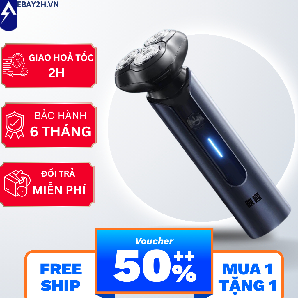 Máy Cạo Râu Blackstone 9 Enchen – 3 Lưỡi Dao Kép 3D – Cạo Siêu Sạch – Chống Nước IPX7 – Hợp Kim Cao 