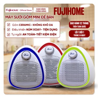 Máy sưởi ấm không khô da FUJIE CH-202 Nhập Khẩu, quạt sưởi gốm mini để bàn không đốt oxy tiết kiệm điện heater tự ngắt
