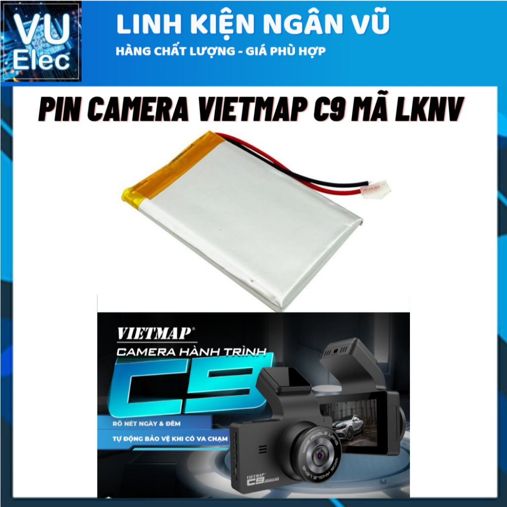 Pin thay thế cho camera hành trình Vietmap A50 - A45/C65 - D20 - P2 - WDR X008 1000mah5034, Pin Xiao