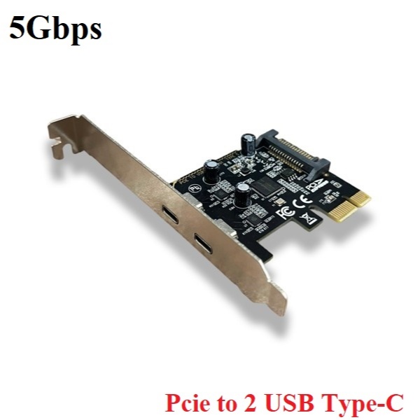 Card PCIe x1 to 2 cổng USB 3.0 Type-C x2 tốc độ 5Gbps ezhou cao cấp