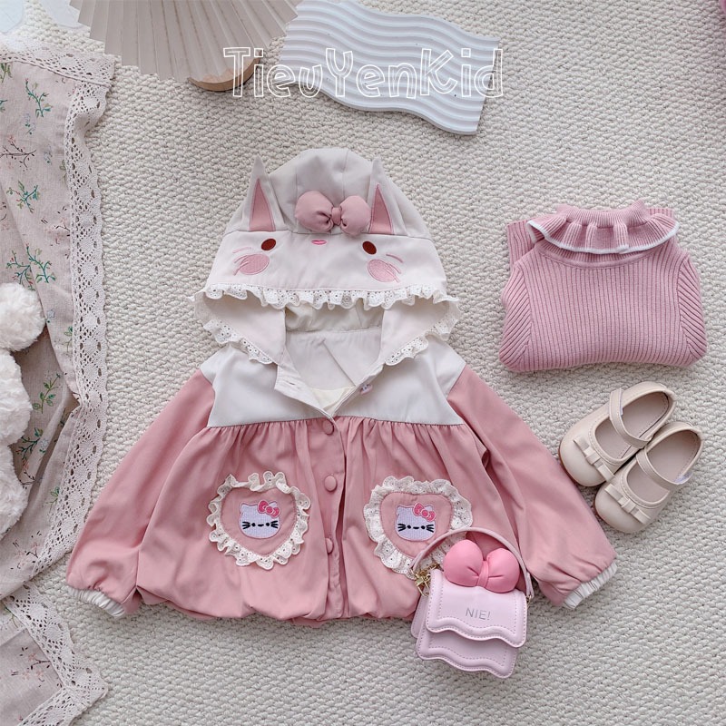 Quần áo bé gái, Áo khoác kaki thêu hoạ tiết 9-26kg AK520 Tiểu Yến KID