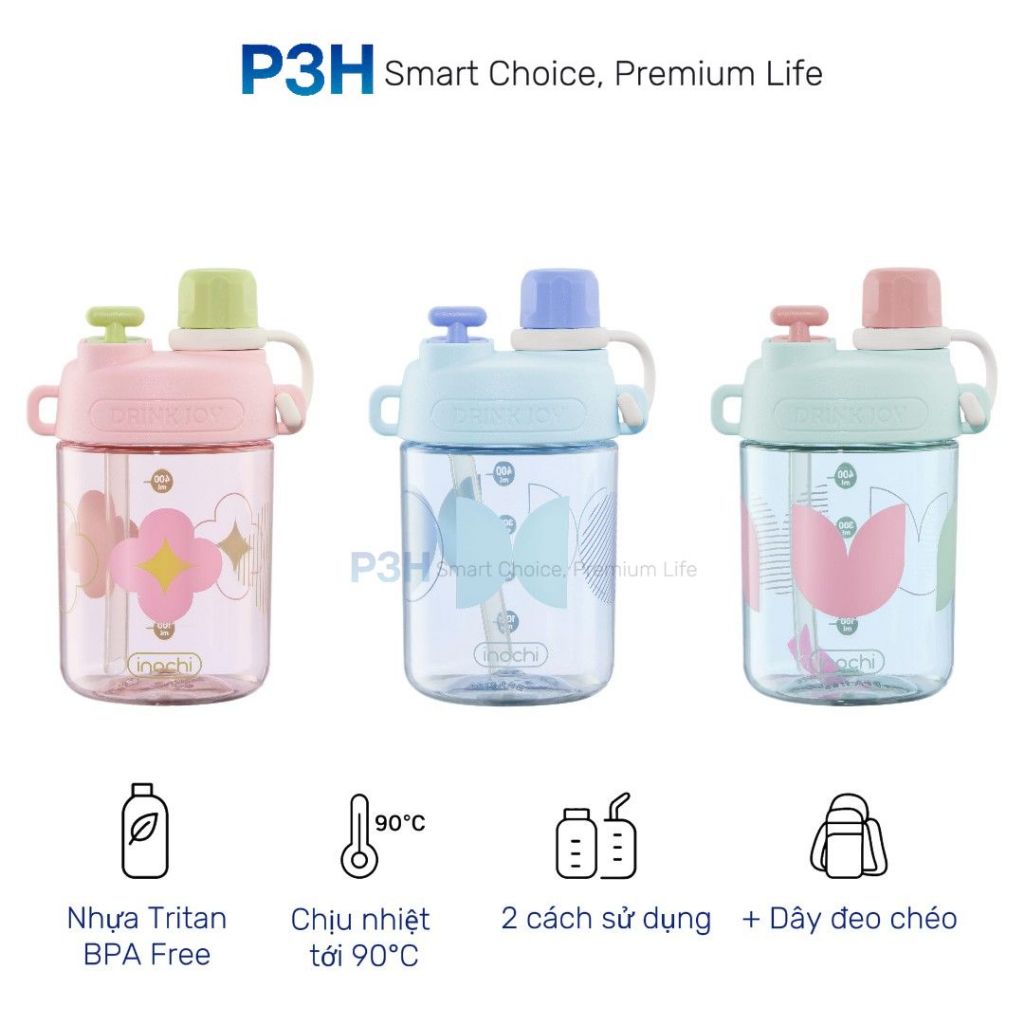 Bình nước nhựa Tritan Inochi Kita GLEE 560ml P3H store
