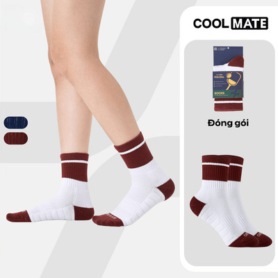 [MUA 2 GIẢM 5%]Tất Pickleball Cổ Trung Colorblock Crew Coolmate