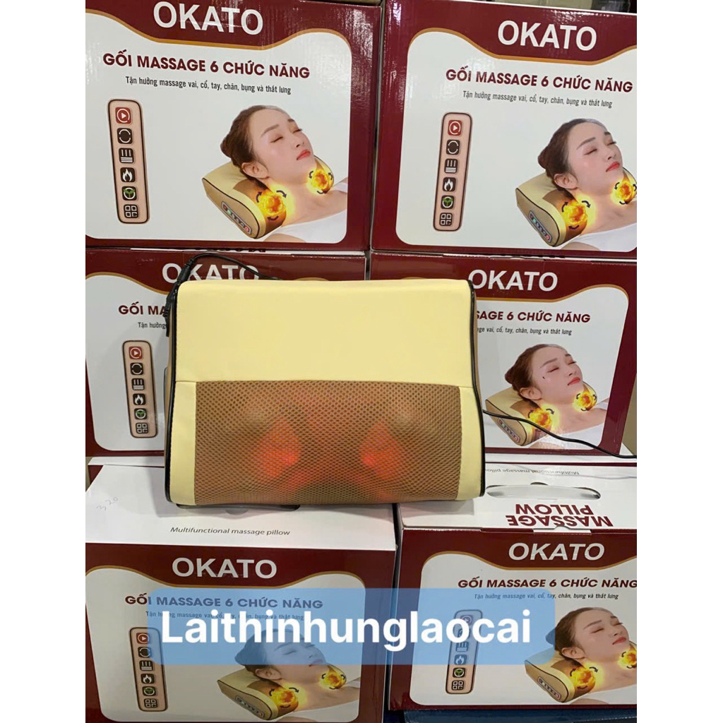 Gối massage ,mát xa toàn thân OKATO-4 bi to+12 bi bé