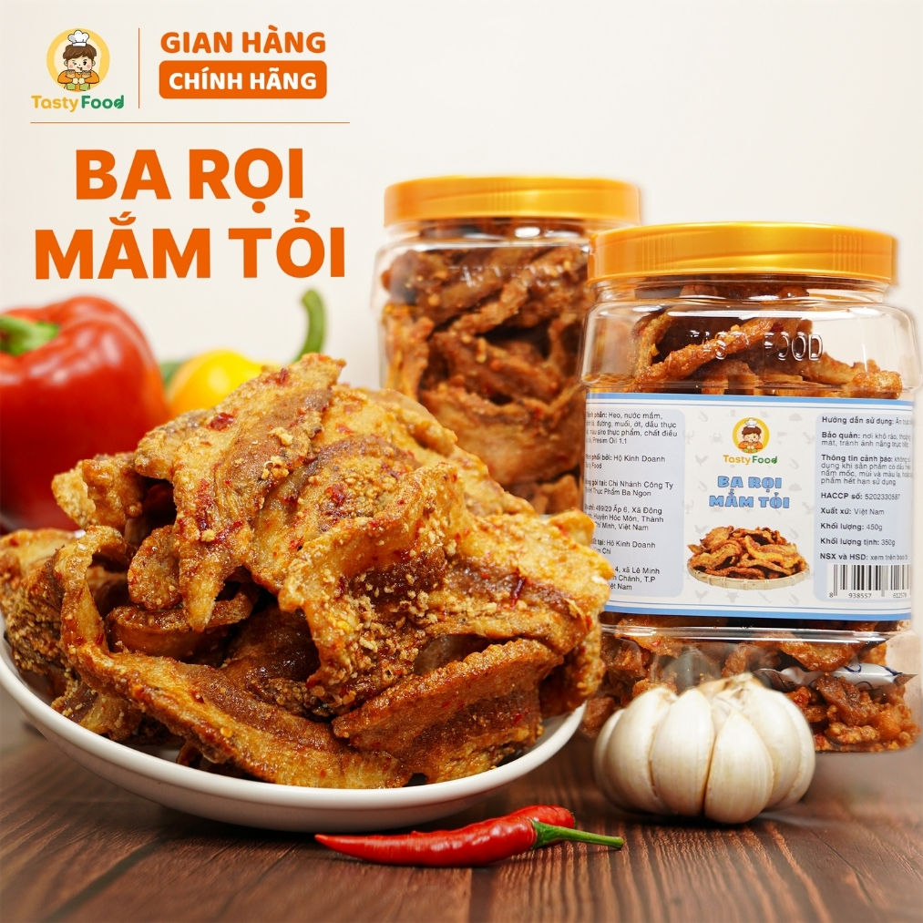 Ba rọi mắm tỏi Tasty Food - Hũ vuông 450g