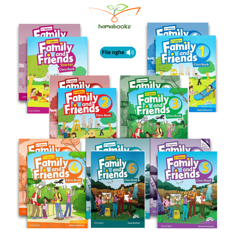 Sách - Family And Friends 2nd Edition - Starter 1 2 3 4 5 6 (Classbook + Workbook) - Bản in lazer đẹ