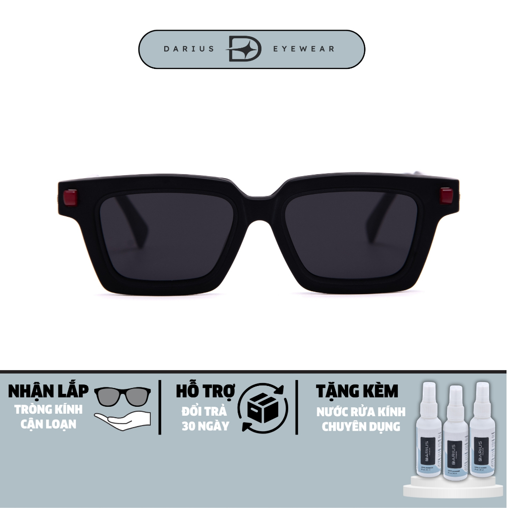 Gọng kính thời trang 2024 KUBORAUM MASKE Q2 vuông nhựa acetate tròng kính chống tia UV DARIUS DKBQ2