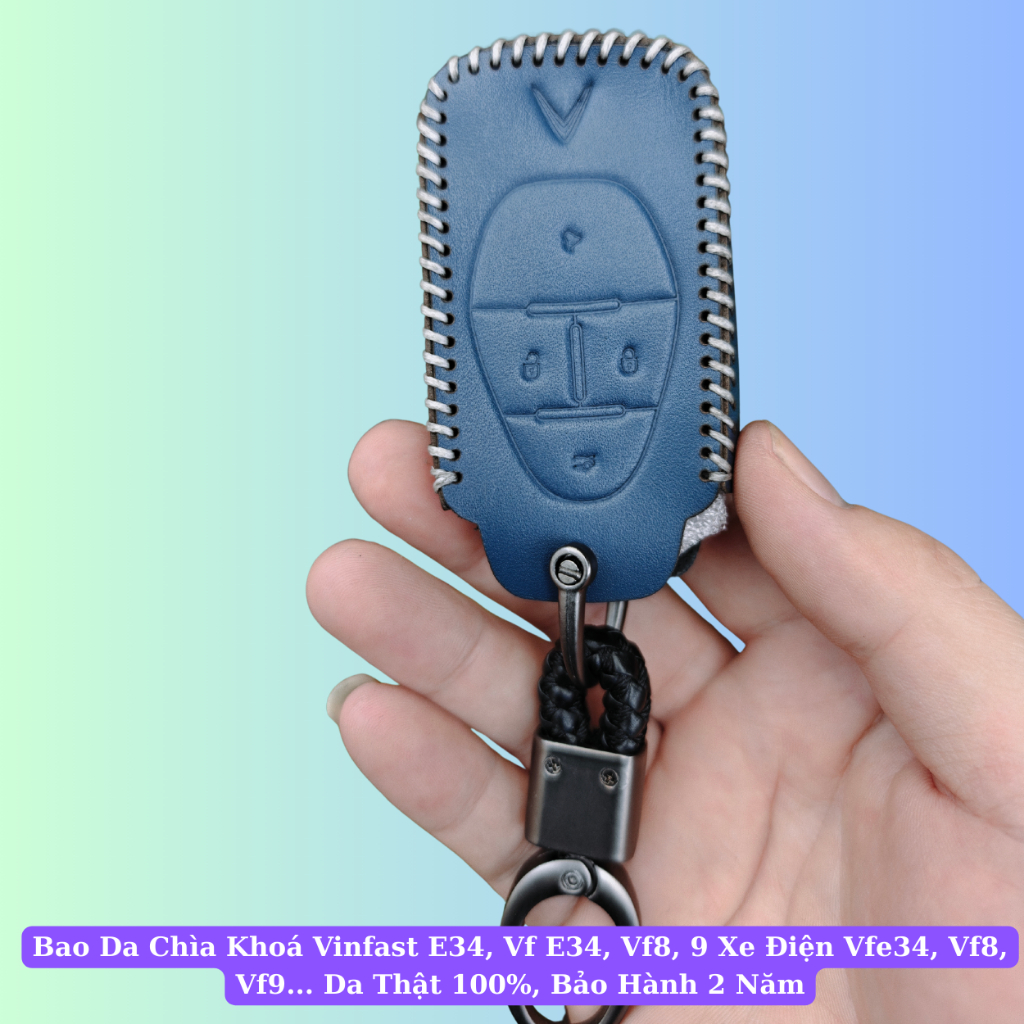 Bao Da Chìa Khoá Ô Tô Vinfast E34 Vf8 Vf9 2023 Khoá Cũ Xe Điện Da Bò Thật