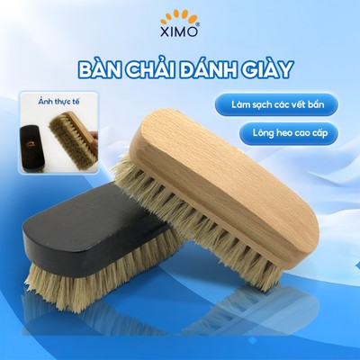 Bàn chải gỗ đánh giày lông heo thật XIMO (XBCDG04)