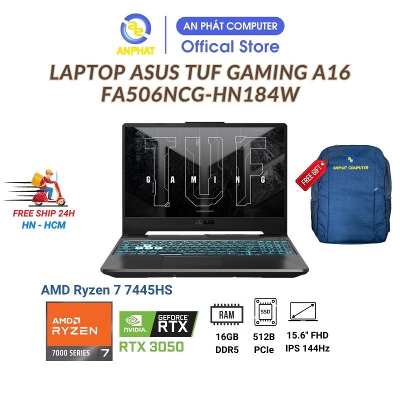 Laptop ASUS TUF Gaming A15 FA506NCG-HN184W (AMD Ryzen 7 7445HS | RTX 3050 4GB )
