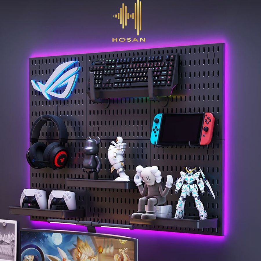 Bảng Pegboard HOSAN Decor Bàn Học, Phòng Gaming Treo Tường Đa Năng, Trang Trí Góc Làm Việc | BigBuy360 - bigbuy360.vn