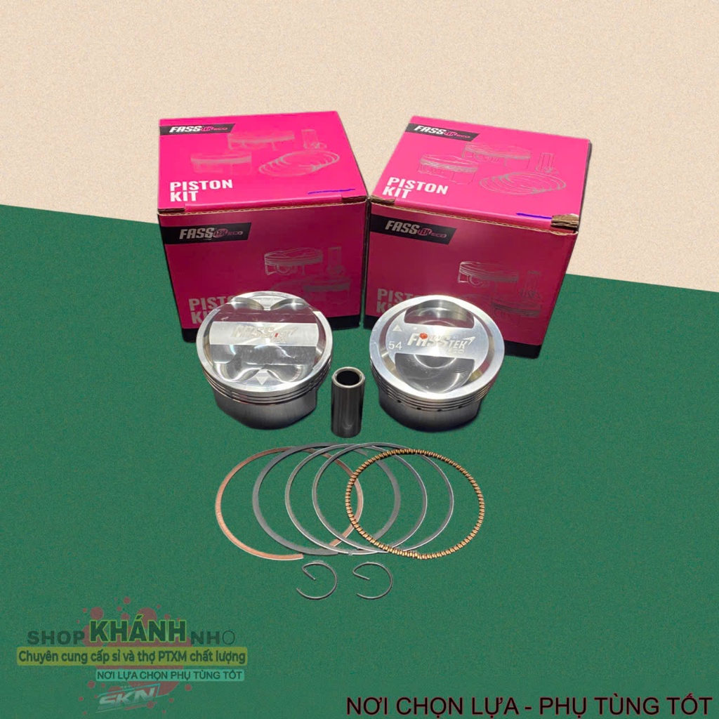 Piston FASSTEK 54 2val, 4val niền bạc 11 đầu cao ắc 13 hệ wave, dream, cub, 67