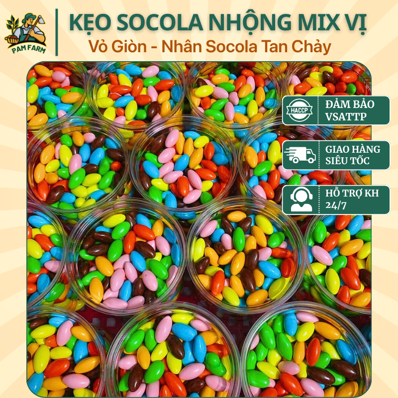 Kẹo Socola Nhộng Mix Vị - Vỏ Giòn Nhân Socola Tan Chảy - Chocolate Tuổi Thơ