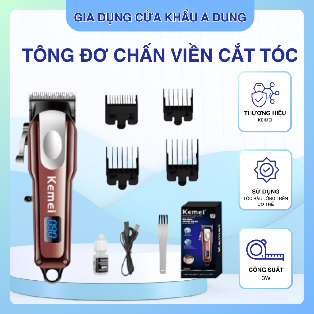 Tông Đơ Chấn Viền Keimei Tông Đơ Cắt Tóc Sạc USB Tiện Lợi Cho Nam Tông Đơ Cắt Tóc Tại Nhà