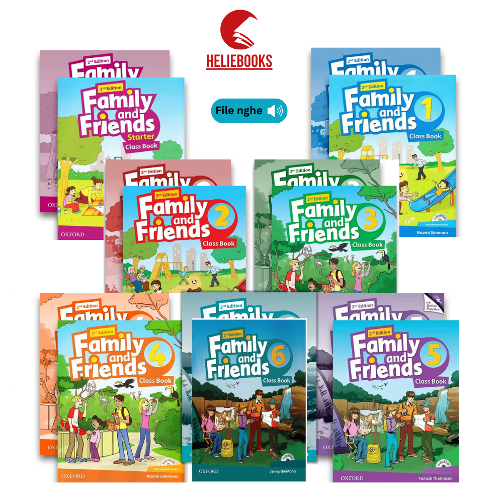 Sách - Family And Friends 2nd Edition - Level Starter 1,2,3,4,5,6 (Classbook + Workbook) - Bản in la