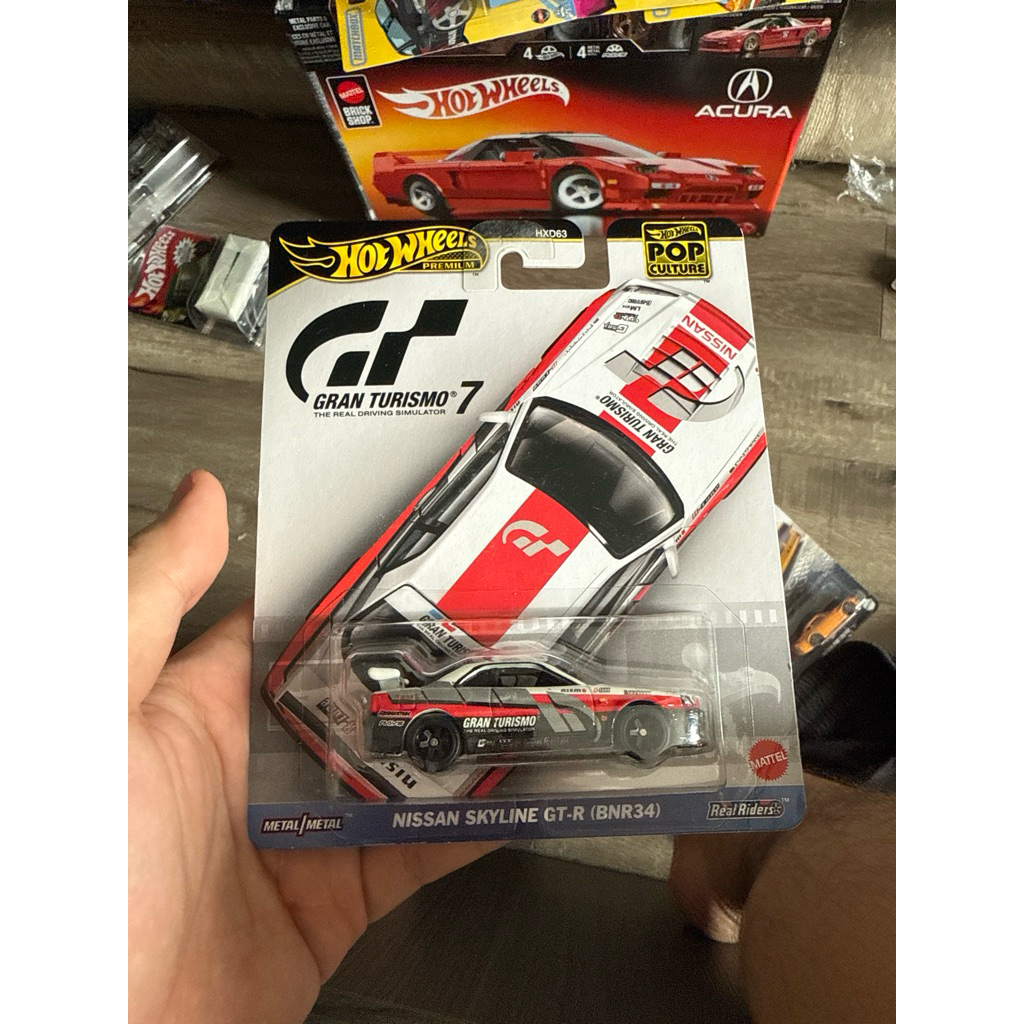 Hotwheels Premium Nissan R34 GTR GT7/ mô hình ô tô