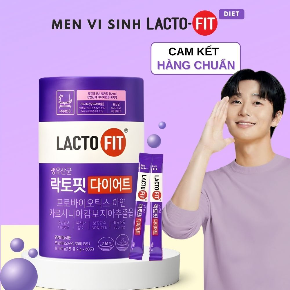 MỞ BÁN - Men Vi Sinh Lợi Khuẩn LACTO-FIT TÍM Hàn Quốc, Hộp 60 Gói x 2g