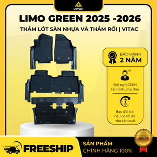  Lót sàn nhựa ô tô CÓ THẢM RỐI 5D VINFAST LIMO GREEN 2025-2026 _Nhựa TPV nguyên sinh không mùi hôi 