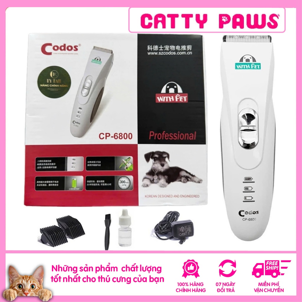 Tông đơ Codos CP6800 , tông đơ cắt lông chó mèo, máy cạo lông cho chó mèo Codos 6800