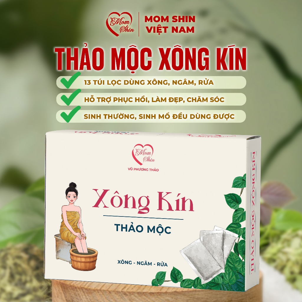XÔNG VÙNG KÍN MOM SHIN | 13 Túi Lọc Xông Ngâm Rửa Túi Xông Kín, Vũ Phương Thảo Mom Shin Shop Mẹ Thảo