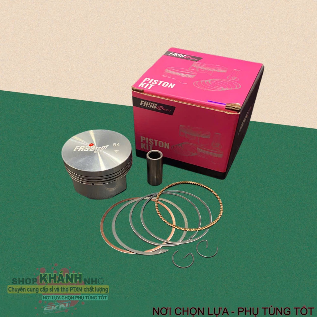 Piston bạc 54mm Fasstek đầu cao chưa móc cho xe wave, dream, cub