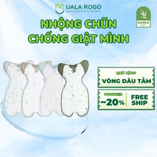  Nhộng chũn cho bé chống giật mình Ualarogo Cocoon 2 khóa sợi tre Bamboo và Modal mềm co giãn 4 chiều 