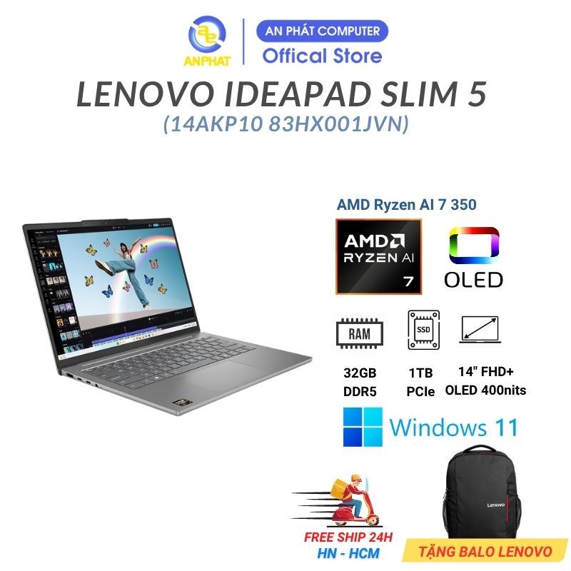 Laptop Lenovo IdeaPad Slim 5 14AKP10 83HX001JVN (AMD Ryzen AI 7 350)