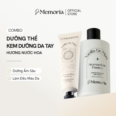 Bộ Đôi Dưỡng Thể Trắng Da Hương Nước Hoa Và Kem Dưỡng Da Tay Hương Nước Hoa Vanilla On Mars De Memoria (300ML x 50ML)