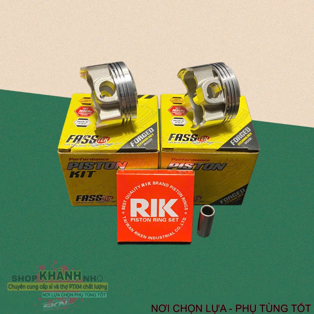 Piston nén 54mm Fasstek 2val và 4val cho xe wave, dream, cub