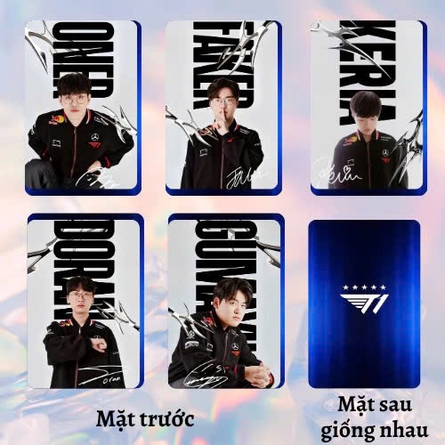 Card PVC nhựa -T1 -Faker-Doran-Oner-Gumayusi-Keria 2025-hot