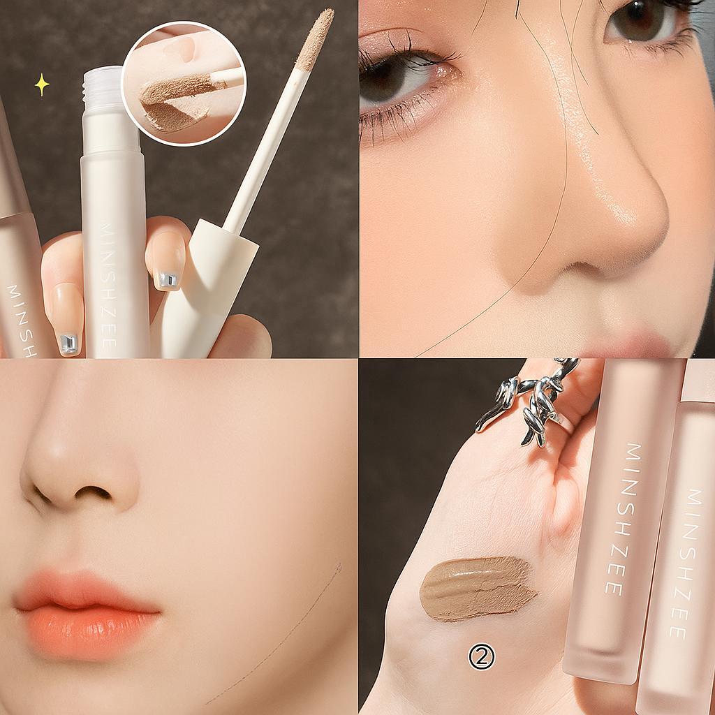 [ MINSHZEE ] Kem Nền Che Khuyết Điểm & Bắt Sáng Dạng Lỏng - Tạo Khối Sống Mũi Viền Hàm Xương Gò Má -