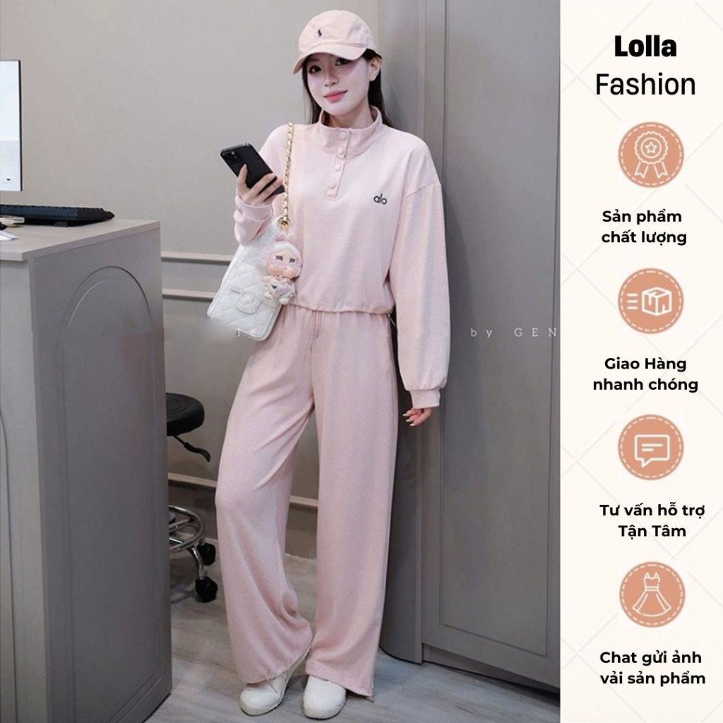 Set Len Bộ Áo Dáng Ngắn Quần Suông Miu.miu Chất Len Mịn Sb6512 - lolla fashion