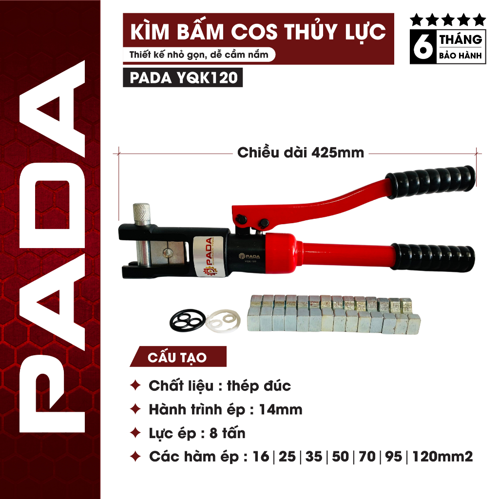 Kìm bấm cốt thủy lực YQK120