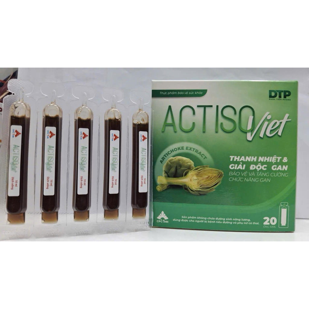 Dung dịch uống Actiso Việt – Hộp 4 vỉ x 5 ống (Sản phẩm chiết xuất Actiso dạng uống)