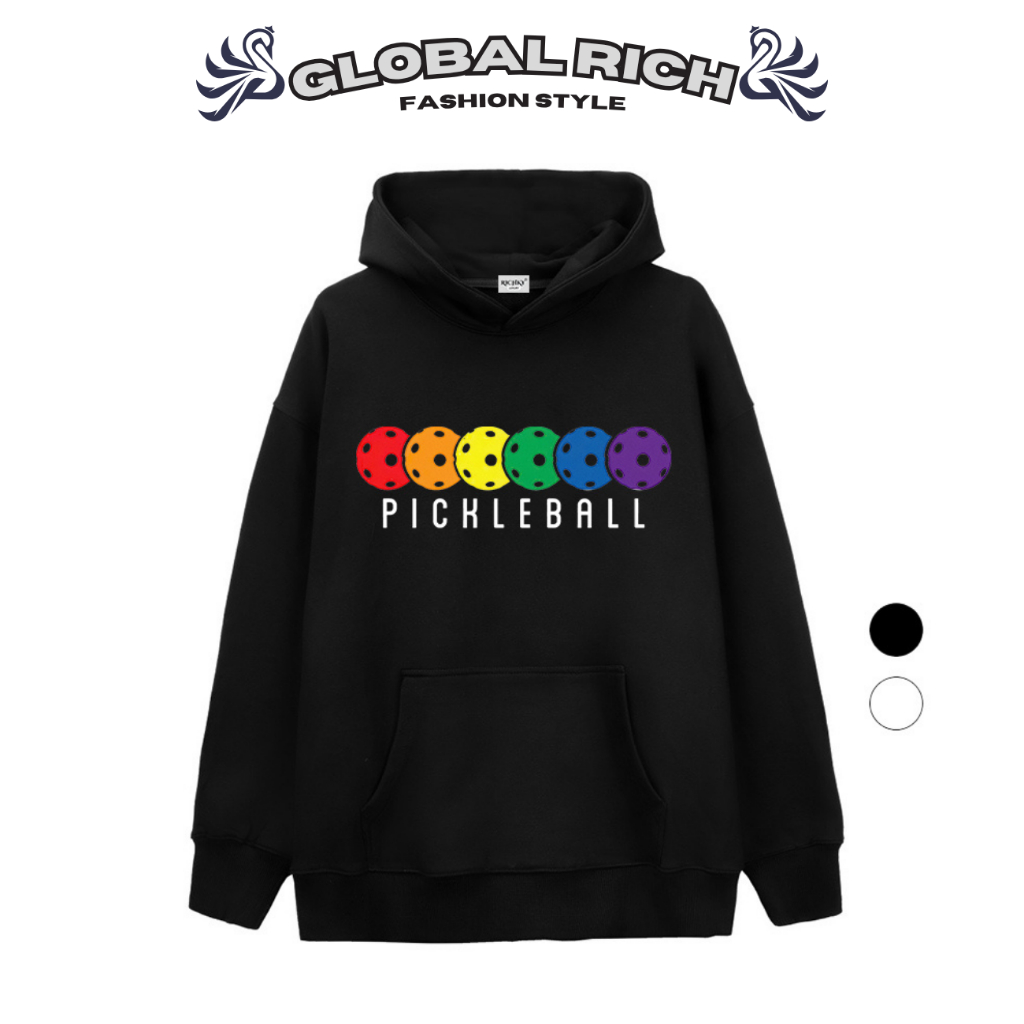 Áo Hoodie Global Rich Premium Nỉ Pickleball Colorball Rainbow Sporty Collection